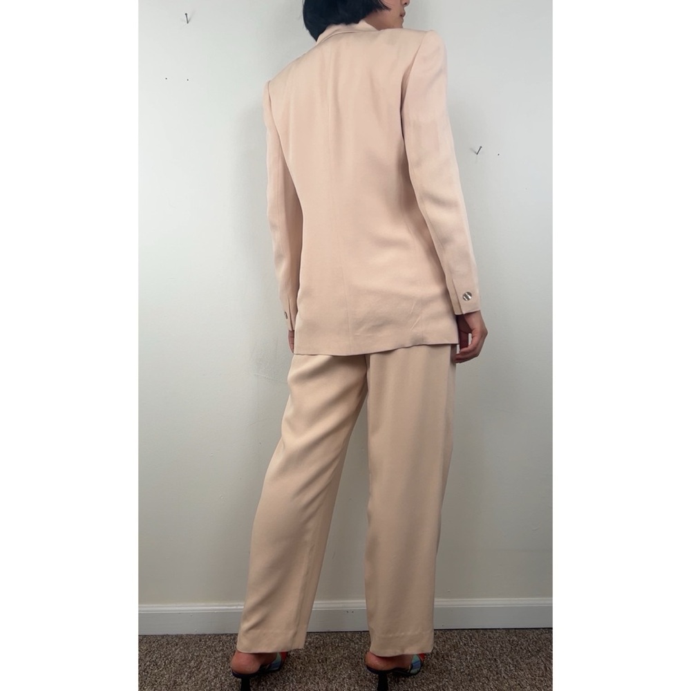 Vintage Dana Buchman Pastel Pink Silk Pantsuit - Picture 4 of 8
